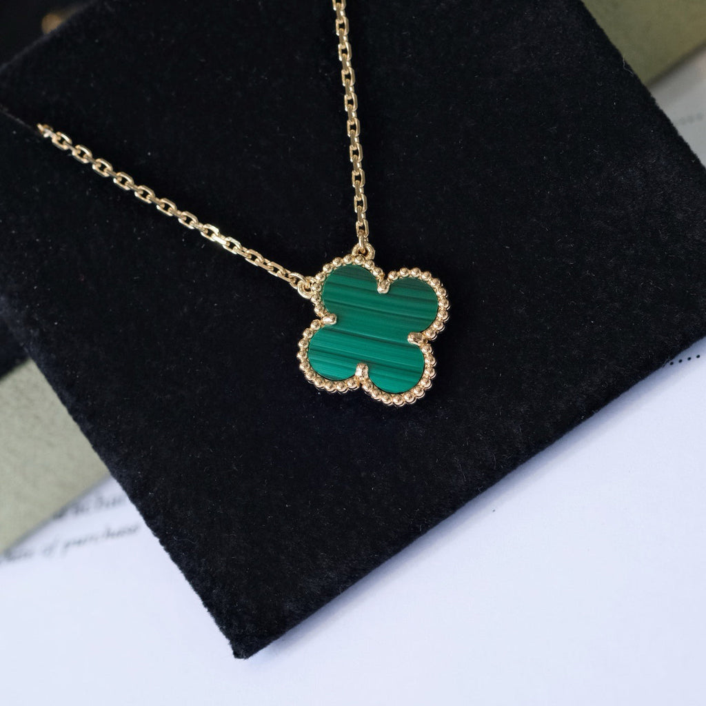 ¡®Dream¡¯CLOVER 15MM MALACHITE SINGLE FLOWER  NECKLACE