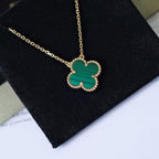 ¡®Dream¡¯CLOVER 15MM MALACHITE SINGLE FLOWER  NECKLACE