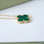 ¡®Dream¡¯CLOVER 15MM MALACHITE SINGLE FLOWER  NECKLACE