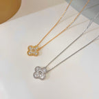 ¡®Dream¡¯CLOVER 15MM DIAMOND SINGLE FLOWER NECKLACE