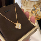 ¡®Dream¡¯CLOVER 15MM DIAMOND SINGLE FLOWER NECKLACE