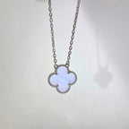 ¡®Dream¡¯CLOVER 15MM BLUE CHALCEDONY NECKLACE SILVER