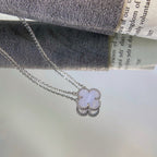 ¡®Dream¡¯CLOVER 15MM BLUE CHALCEDONY NECKLACE SILVER
