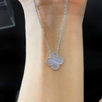 ¡®Dream¡¯CLOVER 15MM BLUE CHALCEDONY NECKLACE SILVER