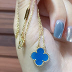 ¡®Dream¡¯CLOVER 15MM BLAUE ACHAT-HALSKETTE
