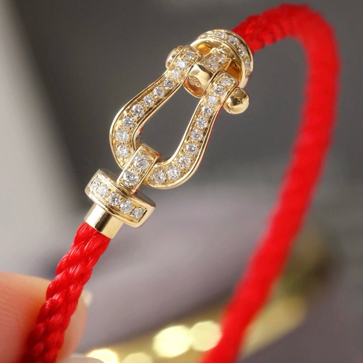 ¡®Dream¡¯FORCE LARGE HORSESHOE FULL DIAMOND BRACELET GOLD