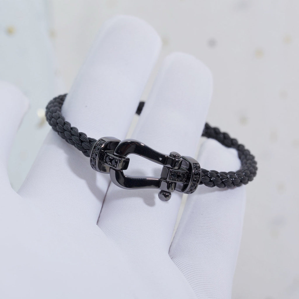 ¡®Dream¡¯FORCE LARGE SERIES HORSESHOE BLACK SAMURAI BRACELET