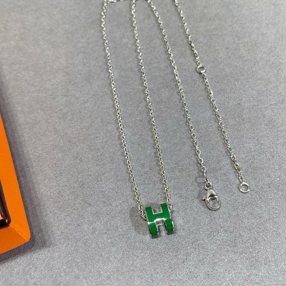¡®Dream¡¯POP H GREEN NECKLACE SILVER AND GOLD
