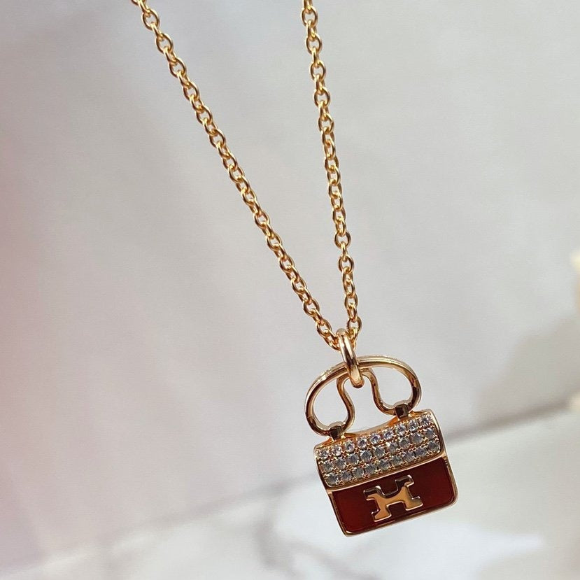 ¡®Dream¡¯CONSTANCE RED PEDANT PINK GOLD NECKLACE
