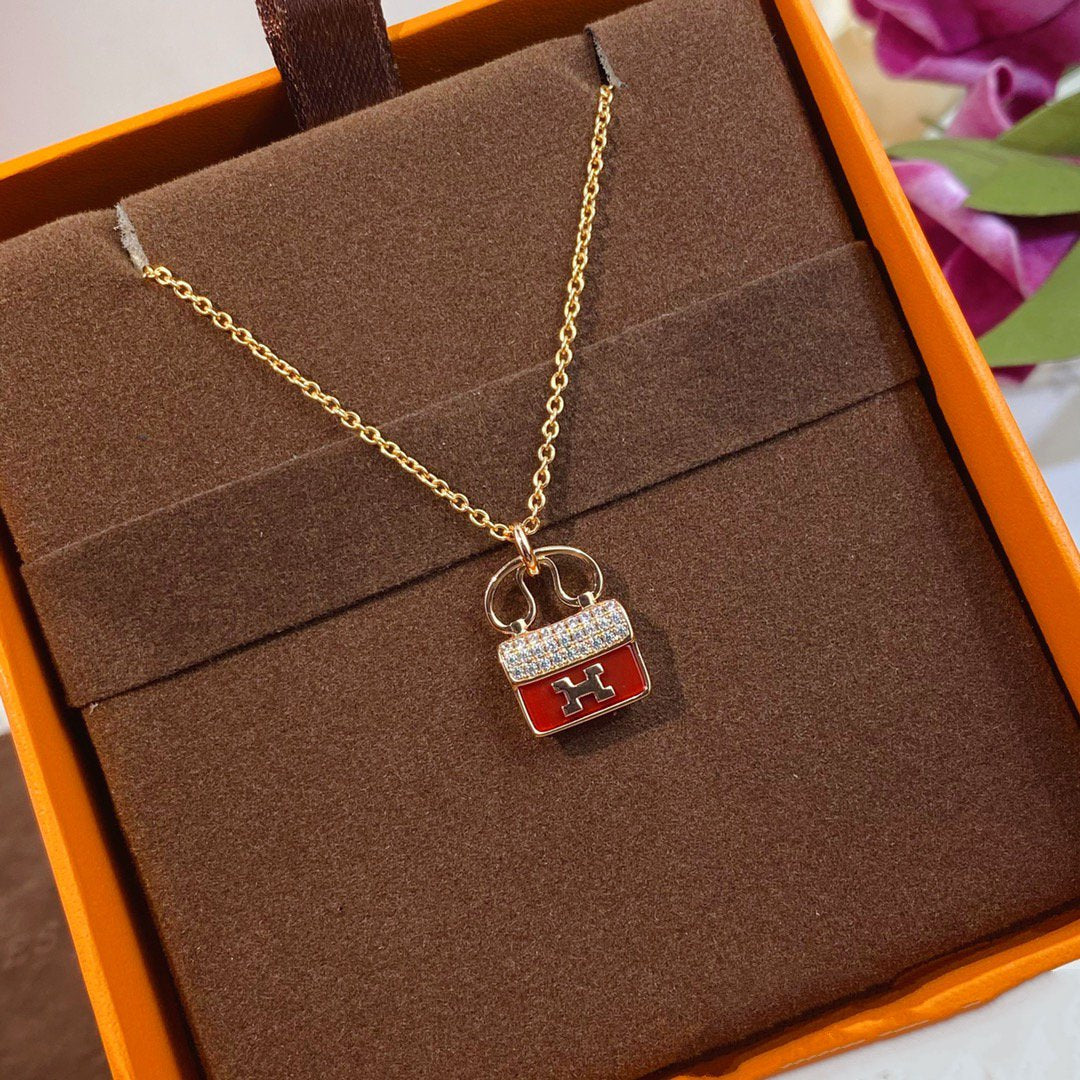 ¡®Dream¡¯CONSTANCE RED PEDANT PINK GOLD NECKLACE