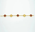 [Dream]Neue ARMBANDKOLLEKTION KLASSISCHES KLEEBBLATT 5 MOTIVE IN ROTEM KARNEOL