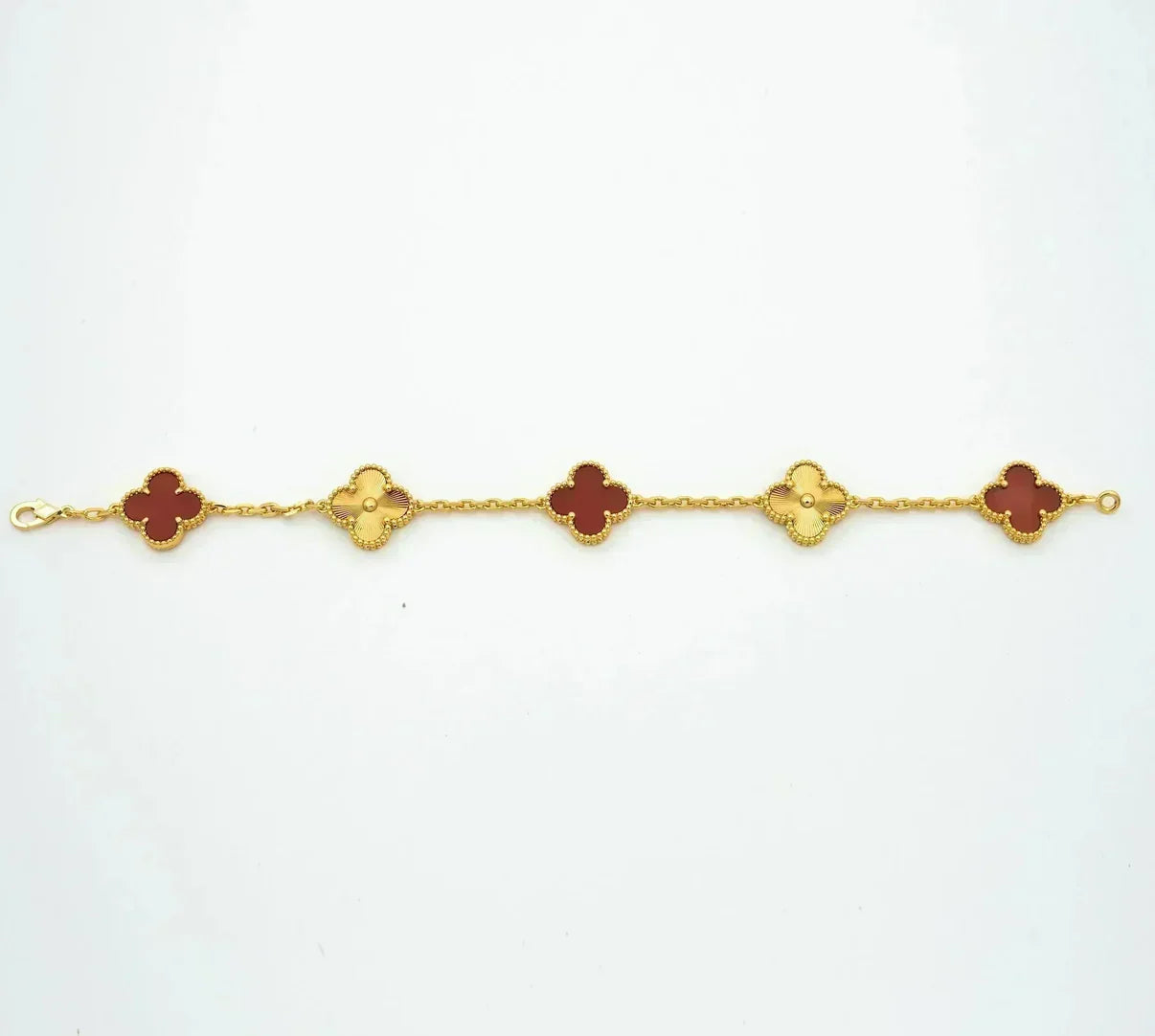 [Dream]Neue ARMBANDKOLLEKTION KLASSISCHES KLEEBBLATT 5 MOTIVE IN ROTEM KARNEOL