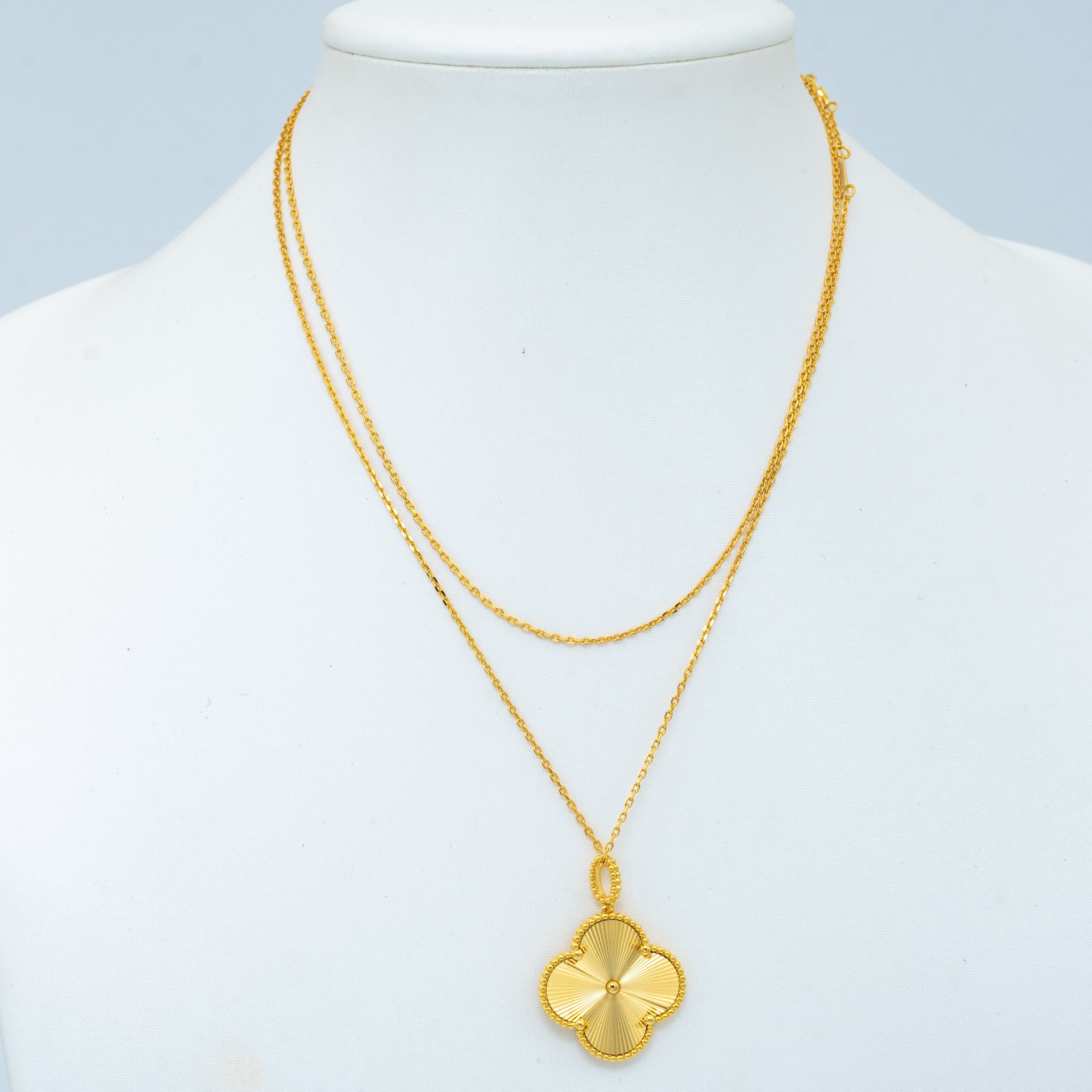 ¡®Dream¡¯CLOVER 25MM PEDANT NECKLACE GOLD