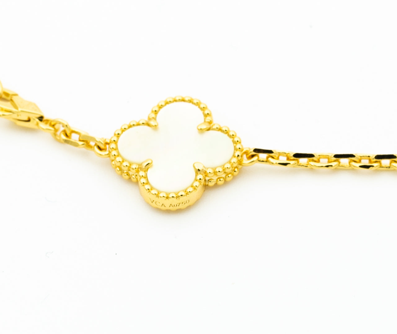 ¡®Dream¡¯CLOVER BRACELET 5 MOTIFS ONYX MOP