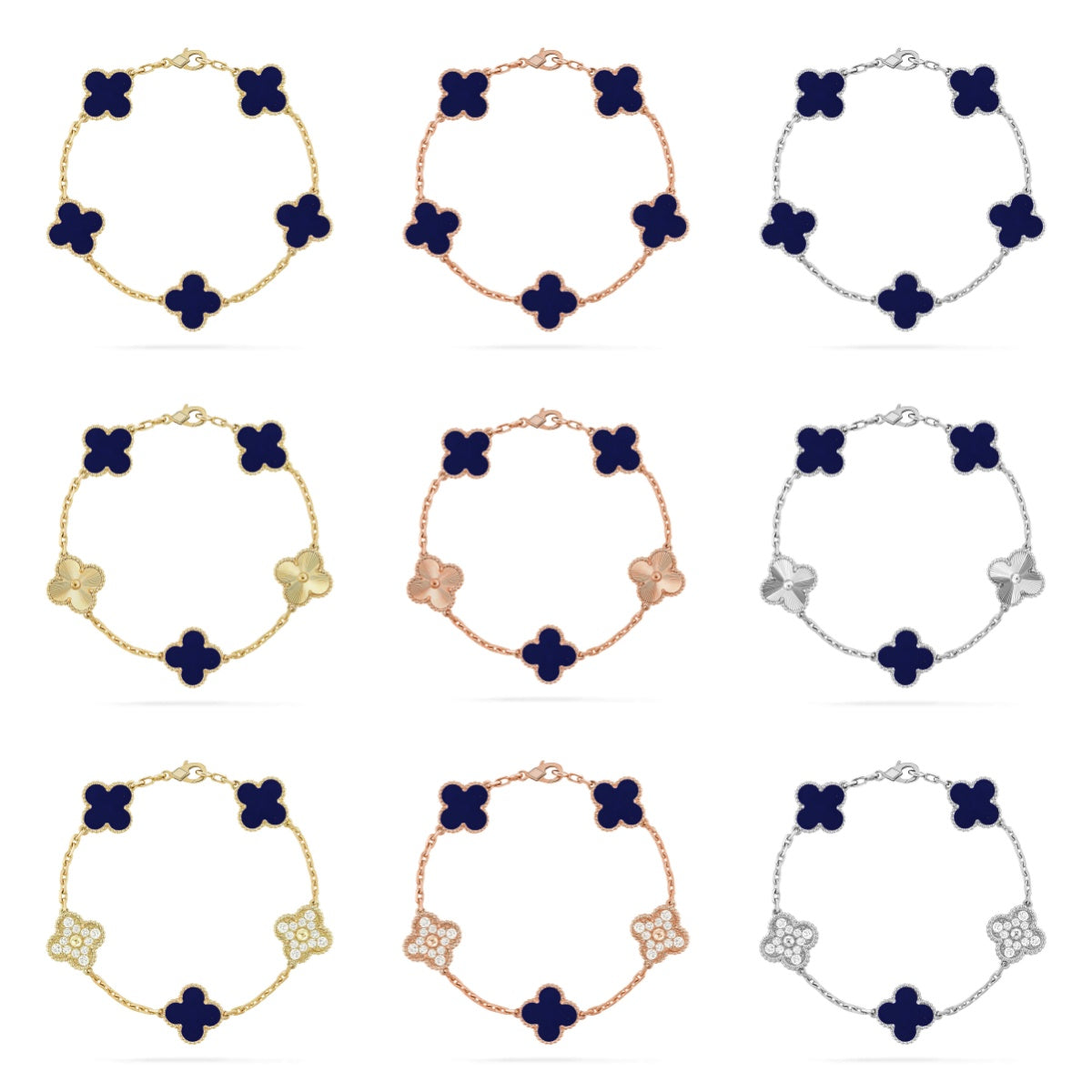 [Dream]New CLOVER 5 MOTIF LAPIS LAZULI BRACELET COLLECTION