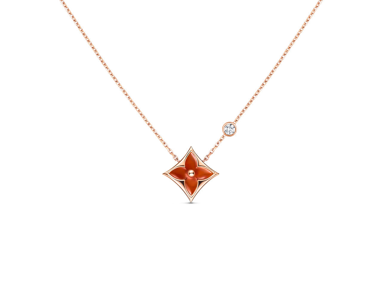 ¡®Dream¡¯STAR NECKLACE PINK GOLD 1 DIAMOND