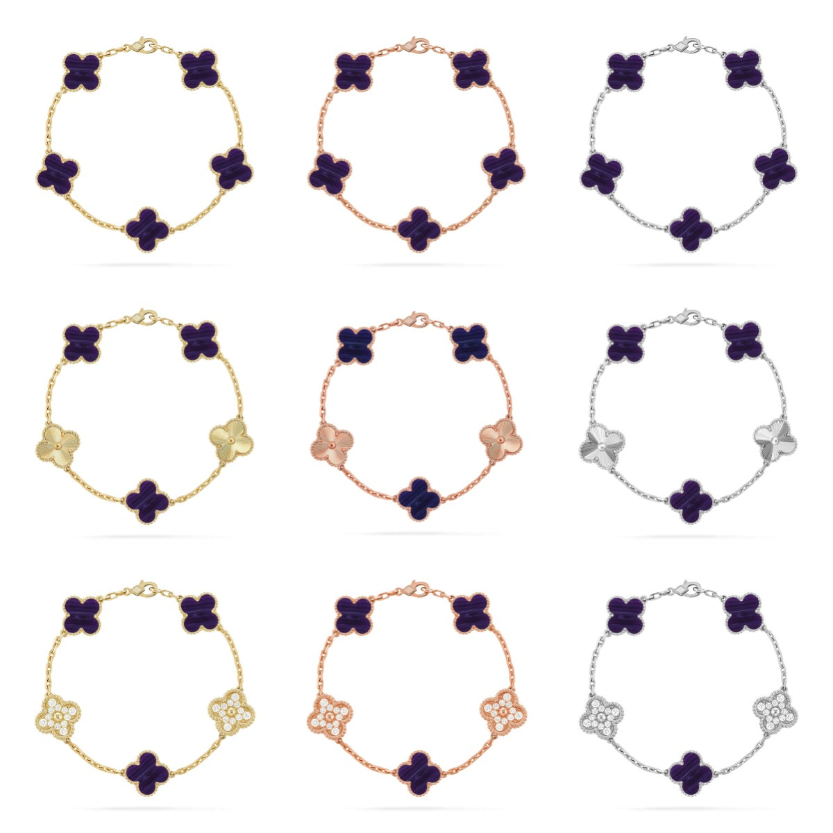 [Dream]New CLOVER 5 MOTIF PURPLE STRIPES BRACELET COLLECTION