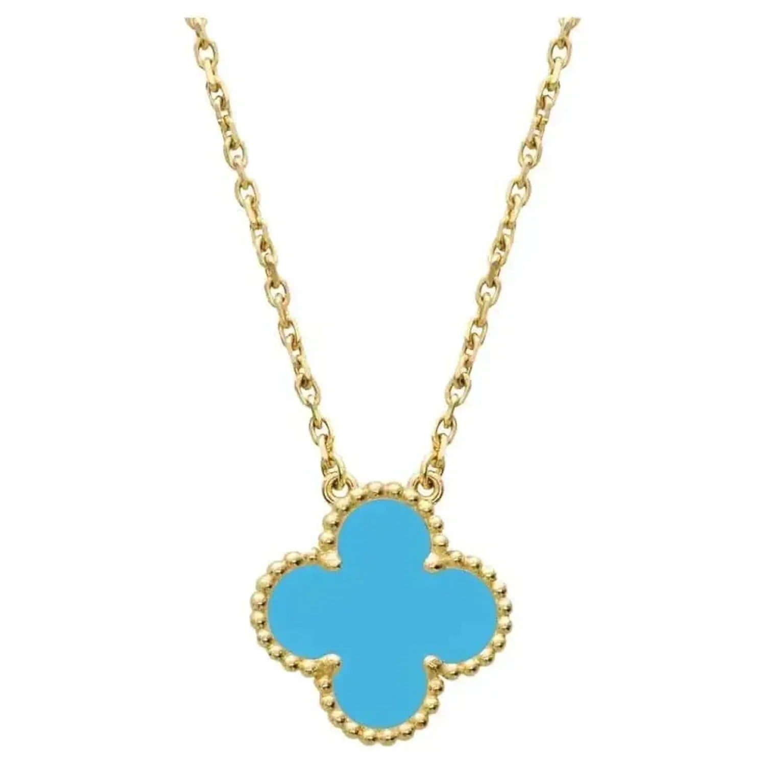 ¡®Dream¡¯CLOVER 15MM VINTAGE TURQUOISE NECKLACE