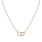 ¡®Dream¡¯LOVE NECKLACE DOUBLE RING PINK GOLD