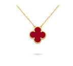 ¡®Dream¡¯CLOVER 15MM CARNELIAN SINGLE FLOWER NECKLACE
