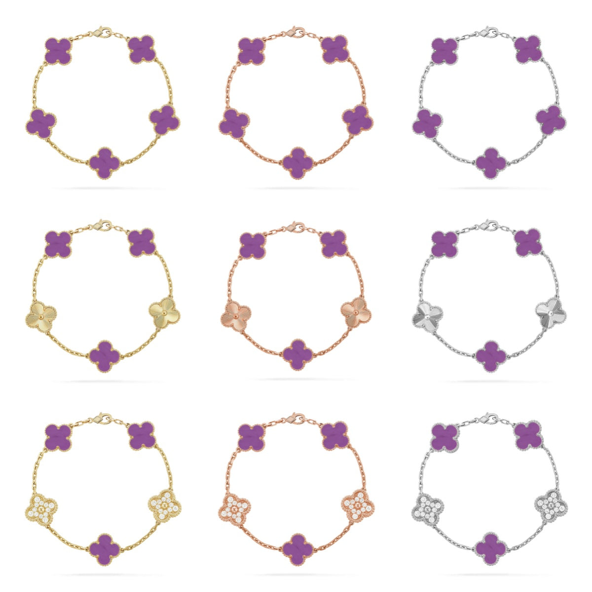 [Dream]New  CLOVER 5 MOTIF VIOLET BRACELET COLLECTION