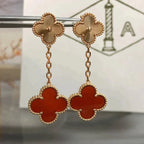 ¡®Dream¡¯CLOVER 2 MOTIF  LASER CARNELIAN EARRINGS