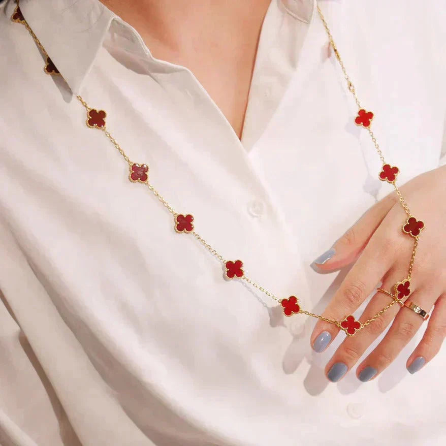 ¡®Dream¡¯CLOVER 20 MOTIFS CARNELIAN NECKLACE