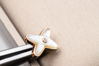 'Dream' JEUX DE WHITE MOP PINK GOLD DIAMOND EARRINGS
