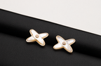 'Dream' JEUX DE WHITE MOP PINK GOLD DIAMOND EARRINGS