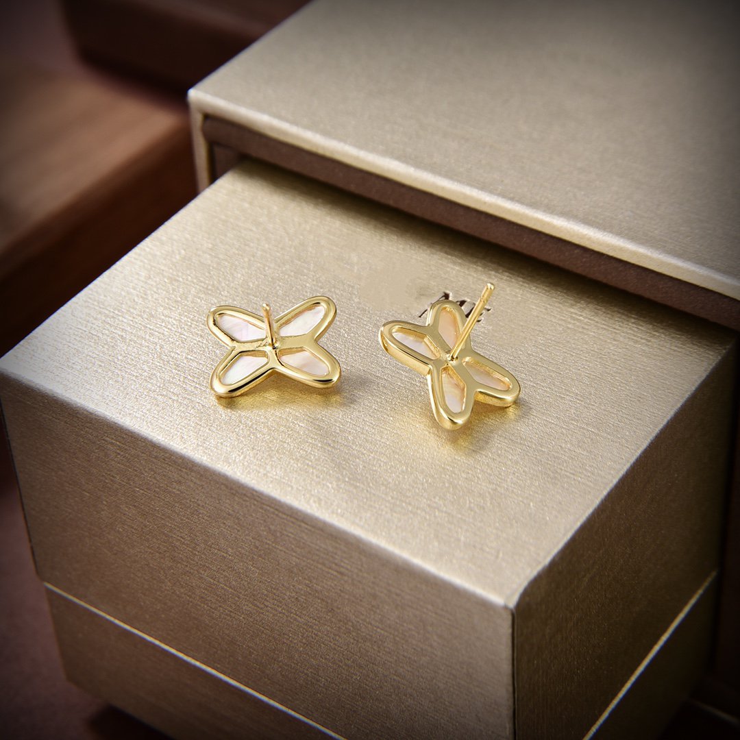 ¡®Dream¡¯JEUX DE WHITE MOP GOLD DIAMOND EARRINGS