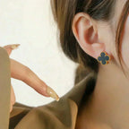 ¡®Dream¡¯CLOVER MEDIUM 1 MOTIFS  ONYX STUD EARRINGS