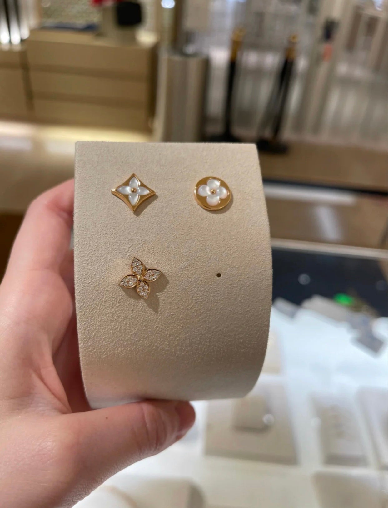 ¡®Dream¡¯STAR BLOSSOM STUD EARRINGS PINK GOLD DIAMONDS