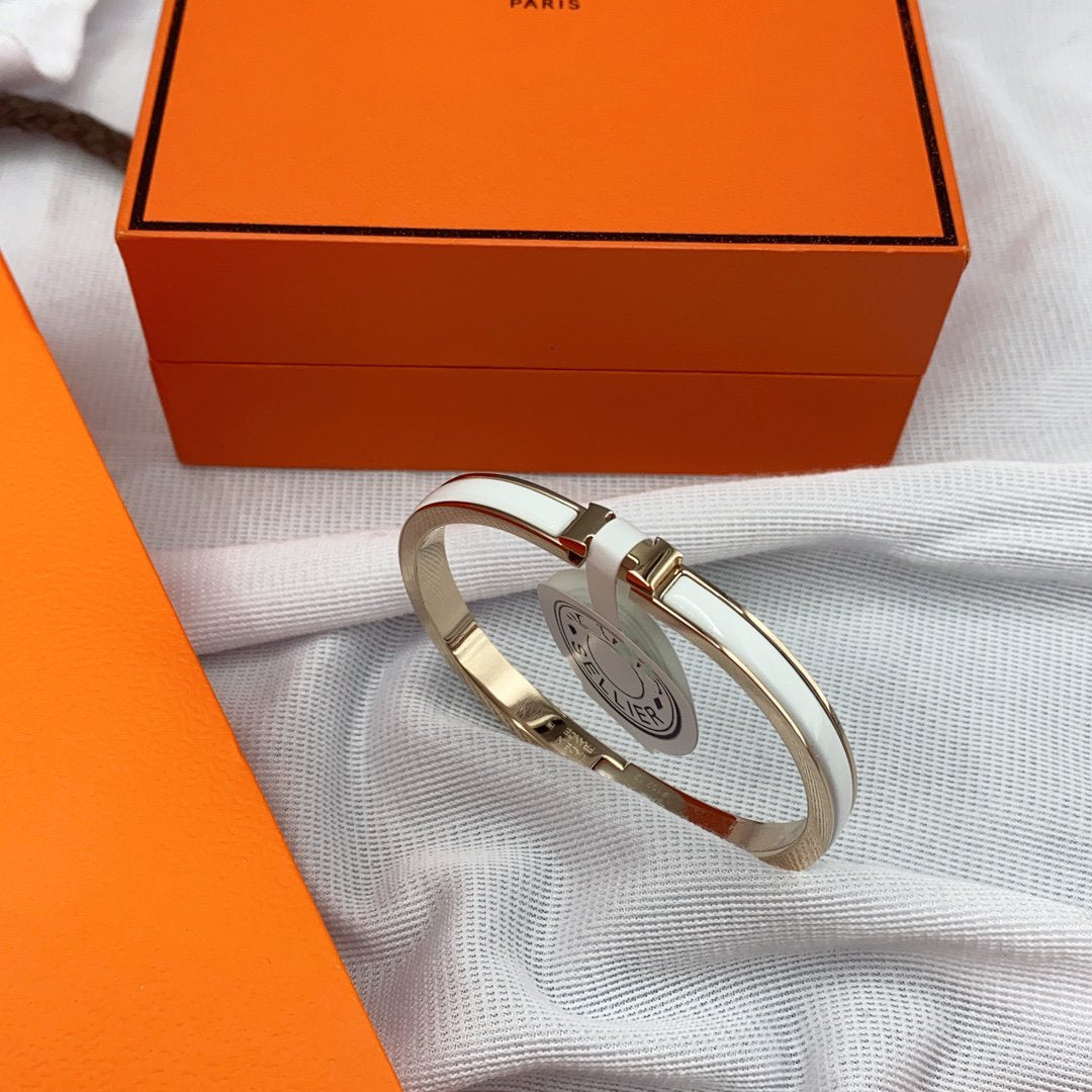 ¡®Dream¡¯CLASSIC HM CLIC WHITE 8MM ENAMEL BRACELET