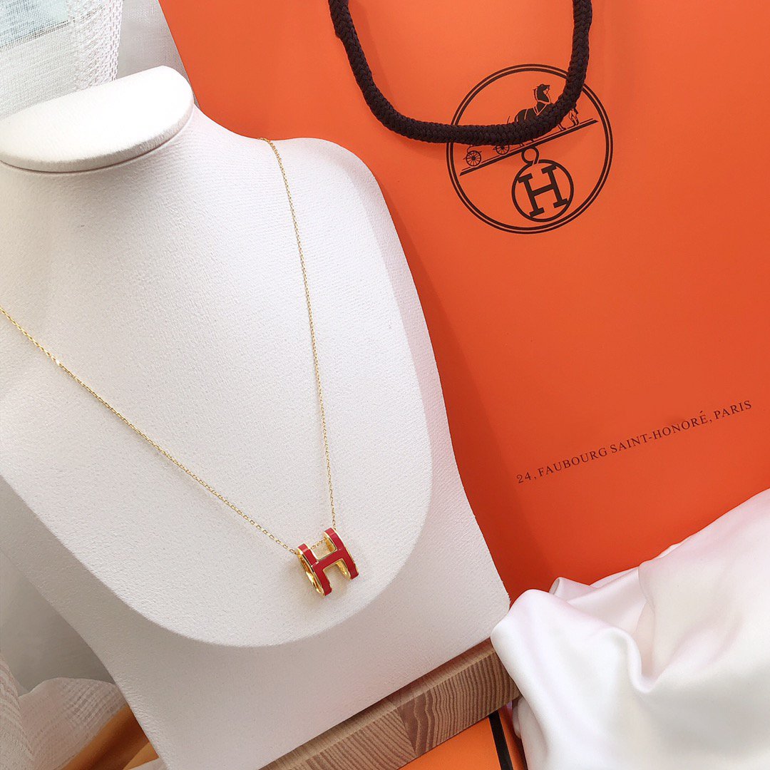 ¡®Dream¡¯HM CLIC RED ENAMEL GOLD NECKLACE
