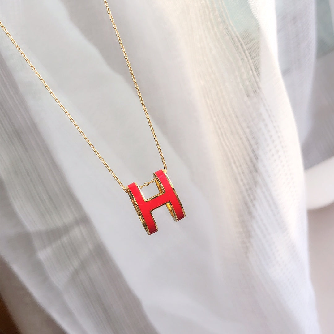 ¡®Dream¡¯HM CLIC RED ENAMEL GOLD NECKLACE