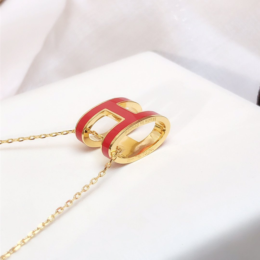 ¡®Dream¡¯HM CLIC RED ENAMEL GOLD NECKLACE