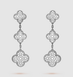 „Dream“CLOVER 3 MOTIV DIAMANT SILBER HÄNGEOHRRINGE