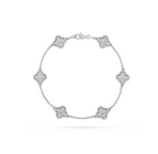 ¡®Dream¡¯CLOVER 6 MOTIF SILVER DIAMOND BRACELET