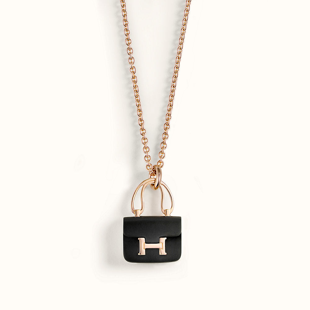 ¡®Dream¡¯CONSTANCE BLACK PEDANT PINK GOLD NECKLACE