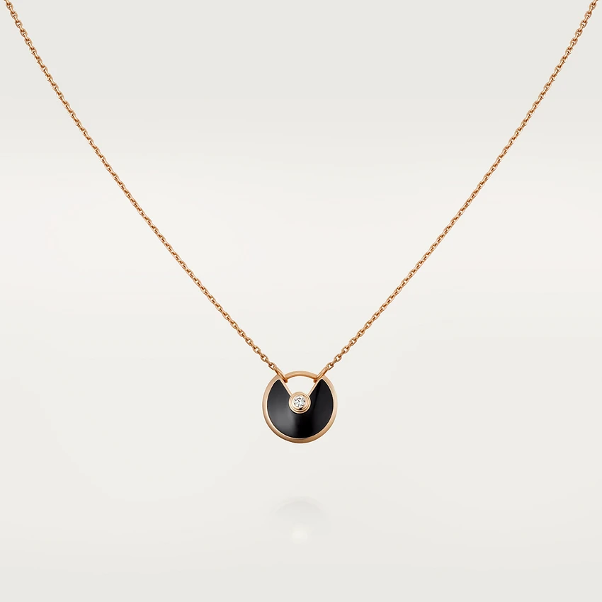 ¡®Dream¡¯AMULETTE ROSE GOLD ONYX NECKLACE