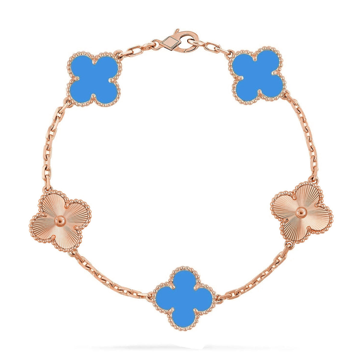 [Dream]New CLOVER 5 MOTIF BLUE AGATE BRACELET COLLECTION
