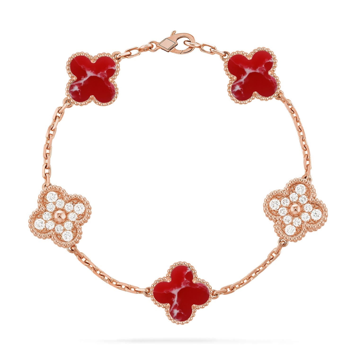 [Dream]New CLOVER 5 MOTIF RED PATTERN BRACELET COLLECTION