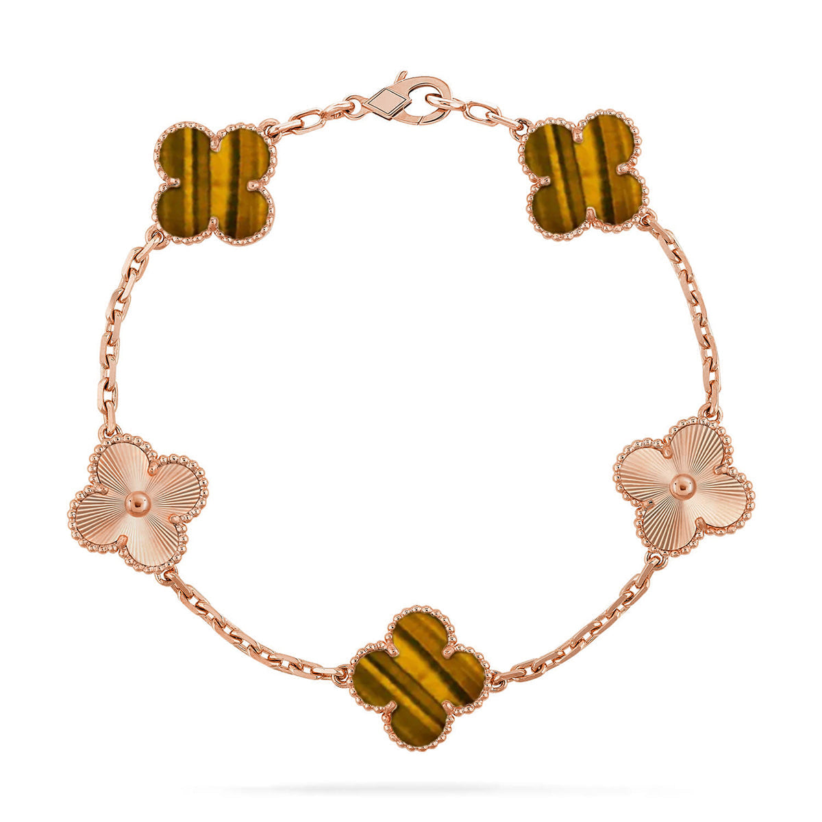 [Dream]New  CLOVER 5 MOTIFS TIGER EYE BRACELET COLLECTION