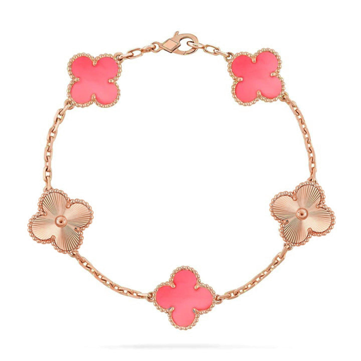 [Dream]New  CLOVER 5 MOTIFS  PINK MOP BRACELET COLLECTION