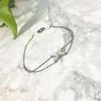 „Dream“ JEUX ARMBAND WEISSE PERLMUTT SILBER 1 DIAMANT