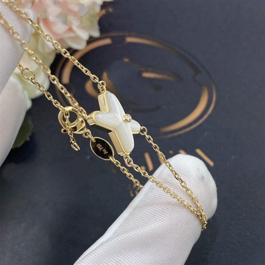 ¡®Dream¡¯JEUX BRACELET WHITE MOP GOLD 1 DIAMOND