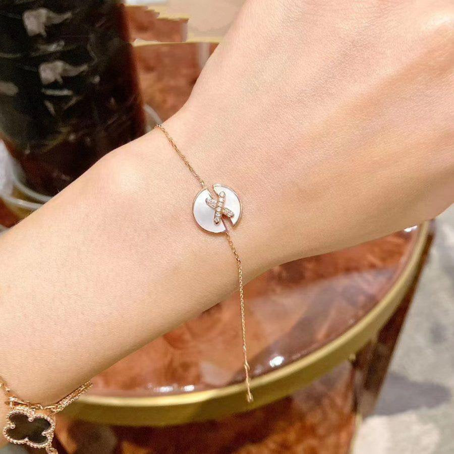 ¡®Dream¡¯JEUX DE BRACELET MOP PINK GOLD DIAMONDS