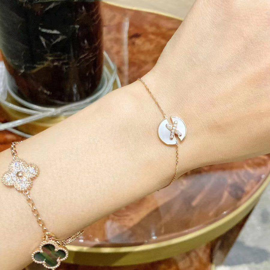 ¡®Dream¡¯JEUX DE BRACELET MOP PINK GOLD DIAMONDS