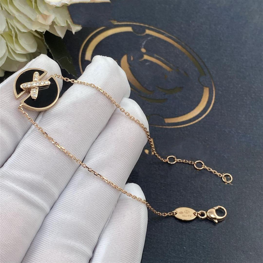 ¡®Dream¡¯JEUX DE BRACELET ONYX PINK GOLD DIAMOND