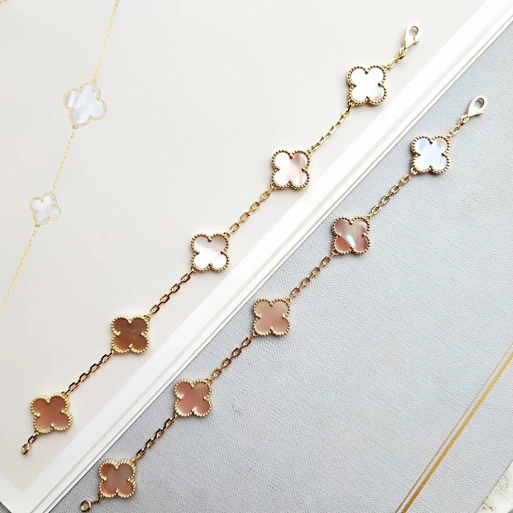 [Dream]New  CLOVER 5 MOTIFS  PINK MOP BRACELET COLLECTION